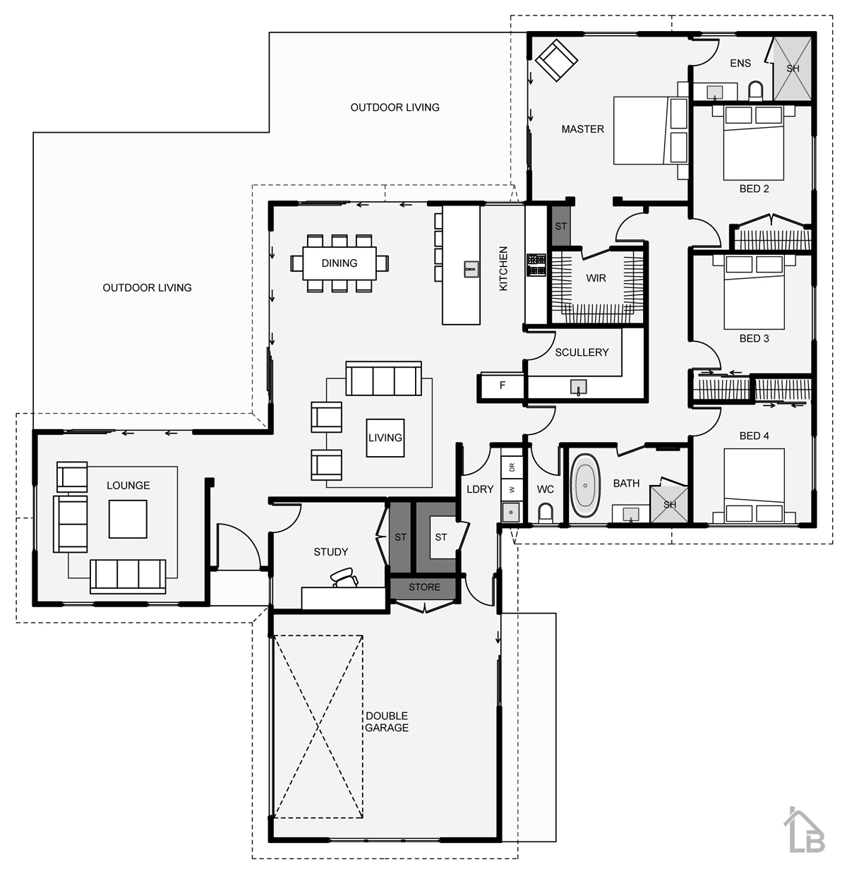 kereru four bedroom home plan