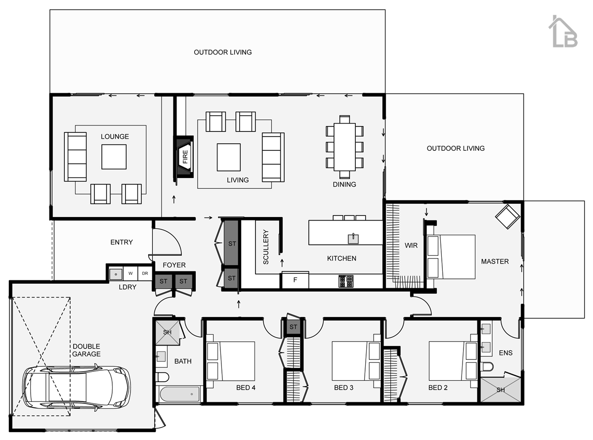 zeus four bedroom home plan
